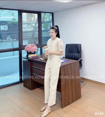 SET BỘ PHỐI CỔ TƠ HOA QUẦN SUÔNG(155k xả)