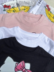 SÉT 3 ÁO CỘC HELLO KITTY TRẮNG HỒNG ĐEN BÉ GÁI SẴN (XẢ 75k)