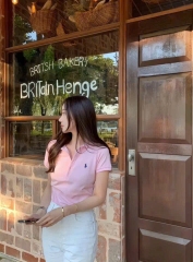 ÁO POLO CỘC THÊU NGỰA MÀU HỒNG NỮ