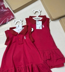 VÁY POLO ĐỎ THÊU NGỰA BÉ GÁI SẴN(SALE 59k)