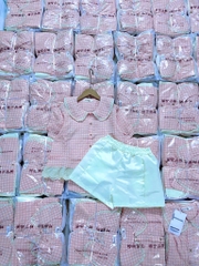 SET ÁO CARO HỒNG X QUẦN ĐÙI NỮ SẴN