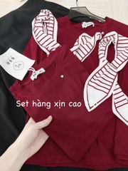 SET CHÂN VÁY MIX ÁO CT KÈM KHĂN LỤA NỮ