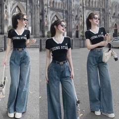 QUẦN BÒ NỮ SUÔNG XANH CHIẾT TRƯỚC