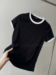 SET 2 ÁO ZIP VIỀN TRẮNG ĐEN NỮ SẴN