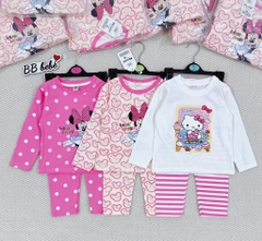 SET 3 BỘ DÀI MICKEY HELLO KITTY TONE HỒNG BÉ GÁI(XẢ 155k)