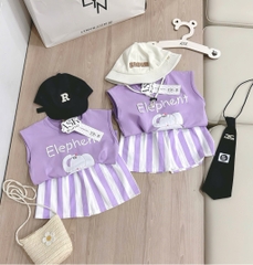 BỘ ELEPHENT VOI TÍM BÉ GÁI