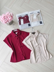 ÁO SƠ MI GU TAY LIỀN MIX NƠ CỔ NỮ(XẢ 85k)