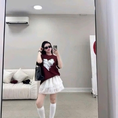 ÁO PHÔNG ĐỎ TIM CỘC TAY NỮ (2X)