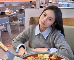 ÁO LEN XÁM PHỐI CỔ SƠ MI NỮ THU ĐÔNG