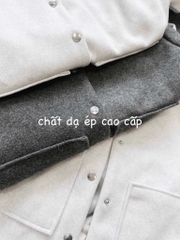 ÁO KHOÁC DẠ NỮ TÚI DÁN CHUN SAU ZR THU ĐÔNG SẴN (SALE 169k)