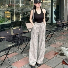 QUẦN ỐNG SUÔNG HOẠ TIẾT TRÁI TIM CẠP CHUN NỮ (SALE 82K)