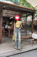 ÁO LEN DỆT WGWE VÀNG THÊU CÁ SẤU NỮ SẴN