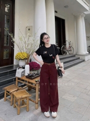 QUẦN JEAN NỮ SUÔNG ĐỎ NẮP TÚI SẴN