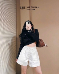 QUẦN SOOC BÒ NỮ TRẮNG THÊU NGỰA SẴN