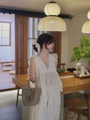 ÁO REN CỔ V HÀNG QC NỮ