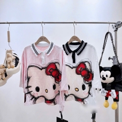 ÁO PHÔNG RÔNG HELLO KITTY CỔ BẺ NỮ SẴN