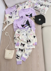 SET 2 BỘ DÀI TÍM CHẤM BI KURUMI BÉ GÁI