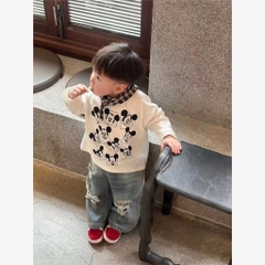 SET BỘ ÁO DÀI TAY MICKEY QUẦN JEAN DÀI BÉ TRAI (SALE 82k)