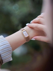 PHỤ KIỆN - ĐỒNG HỒ TONE NÂU NHẠT MẶT VUÔNG