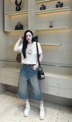 SET NGỐ JEANS NỮ CHÂN RUA MIX PHÔNG GIẤY VOI SẴN