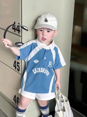 SET POLO PHỐI XANH TRẮNG BÉ TRAI SẴN( xả 57k )