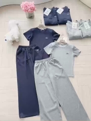 SET THÊU ALO QUẦN SUÔNG TONE 2 MÀU GHI XÁM NỮ SẴN