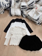 SET BỘ DÀI 3 ÁO GIỮ NHIỆT MIX QUẦN PHỒNG NHUNG BÉ GÁI