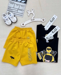 SET BỘ COTTON BATMAN TONE ĐEN VÀNG CHO BÉ TRAI( xả 57k )