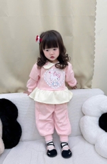 BỘ NỈ 2 DA HELLOKITTY BÉ GÁI