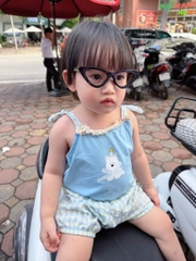 BỘ 2 DÂY BÉ GÁI XANH DƯƠNG HÌNH GẤU (xả 45k)