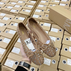 GIÀY DÉP - GIÀY BÚP BÊ ĐÍNH ĐÁ NÂU HÀNG CC (XẢ 120k)