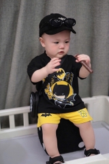 SET BỘ COTTON BATMAN TONE ĐEN VÀNG CHO BÉ TRAI( xả 57k )