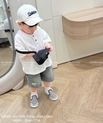 SET 3 ÁO CỔ TRỤ TONE NÂU BÉ TRAI SẴN(XẢ 80)