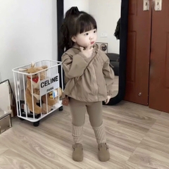 SET ÁO GIÓ NÂU KÈM QUẦN LEGGING BÉ GÁI