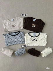 SET 2 BỘ DÀI XÁM KEM - NÂU BE BÉ GÁI