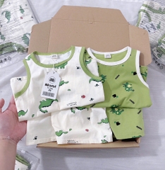 SET 2 BỘ BA LỖ KHỦNG LONG TONE XANH TRẮNG BÉ TRAI(XẢ 79k)