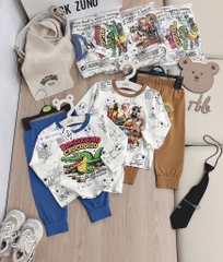 SET 2 BỘ DÀI CÁ SẤU QUẦN DƯƠNG NÂU BÉ TRAI SẴN