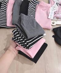 COMBO 4 QUẦN ZIP DÀI TONE GHI HỒNG BÉ GÁI