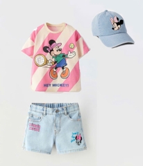 SET CHUỘT MICKEY DISNEY CỰC CHẤT KÈM MŨ BÉ GÁI(XẢ 75k)