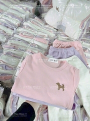 SET 3 BỘ DÀI NỈ LÔNG THÊU CHÓ BÉ GÁI SẴN