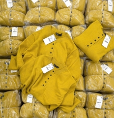 ÁO LEN VÀNG KHUY ĐEN DÀI TAY NỮ THU ĐÔNG