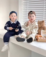 BỘ DÀI NỈ HAI DA POLO THÊU NGỰA 2 MÀU BÉ TRAI