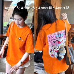 ÁO PHÔNG CAM MICKEY CỘC TAY NỮ SẴN