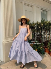 VÁY 2S MAXI KẺ SIU HOT (Xả 60k)