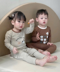 SET 2 BỘ DÀI TÂY TONE NÂU BE CHO BÉ TRAI BÉ GÁI