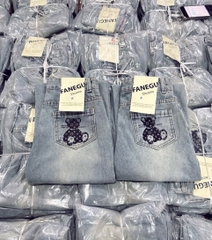 QUẦN JEAN NỮ SUÔNG IN GẤU L.V SẴN (SALE 90k)