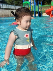 ĐỒ BƠI - BỘ BƠI HOA DƯƠNG ĐỎ BÉ GÁI