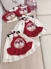 SET YẾM LỤA CHÂN VÁY GẤM BÉ GÁI