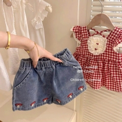 SET BỘ KÈM KHĂN KẺ ĐỎ BÉ GÁI SẴN( xả 45k)