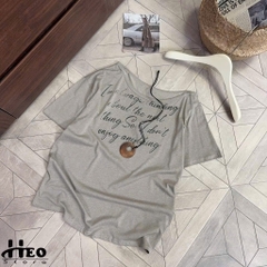 ÁO THUN CHỮ TRỄ VAI NỮ